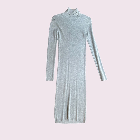 TWO Express Turtleneck Knit Sweater Dresses Small Dark Gray & Light Gray - Picture 5 of 5